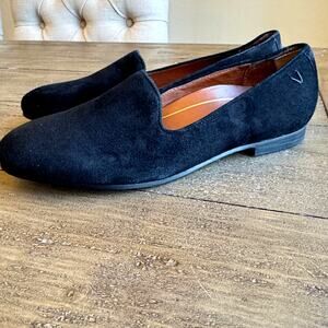 Vionic Willa Flats Women's Size 6 Black Suede Comfort Business Career Minimalist